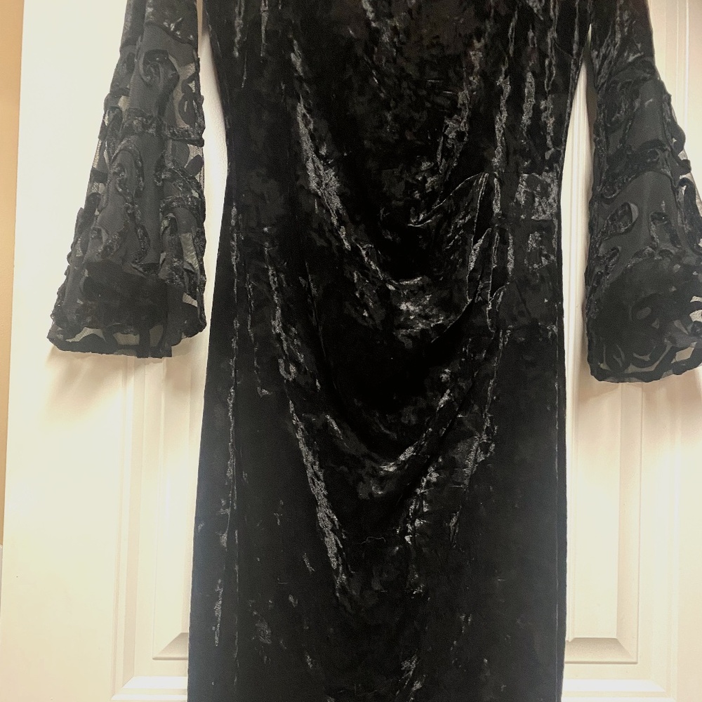 Black velvet cocktail dress